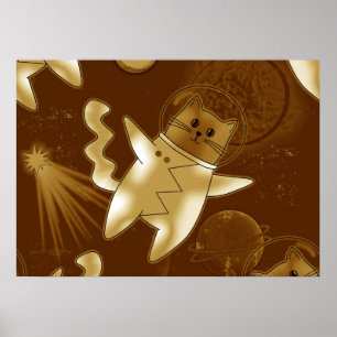 Poster Um gato no espaço.