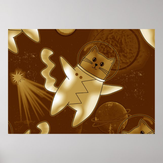Poster Um gato no espaço. (Frente)