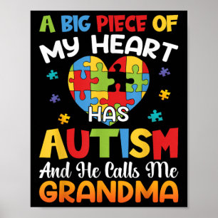 Poster Um Grande Pedaço Do Meu Coração Tem Autismo E Ele