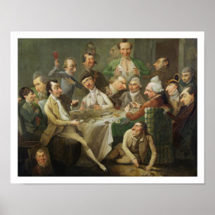 Poster Um grupo da caricatura, c.1776 (óleo em canvas)