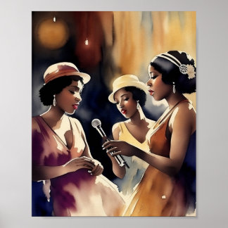 Poster Um grupo de cantores atuando em um clube de jazz