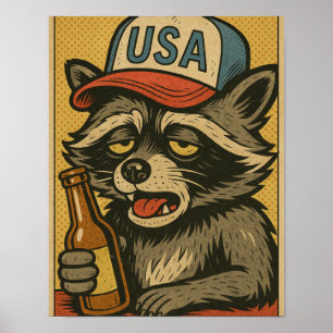 Poster Um guaxinim bêbado entra em um bar-6