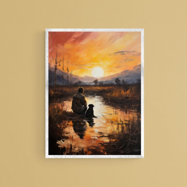 Poster Um homem com seu melhor amigo, Arte Digital de Par (Criador carregado)