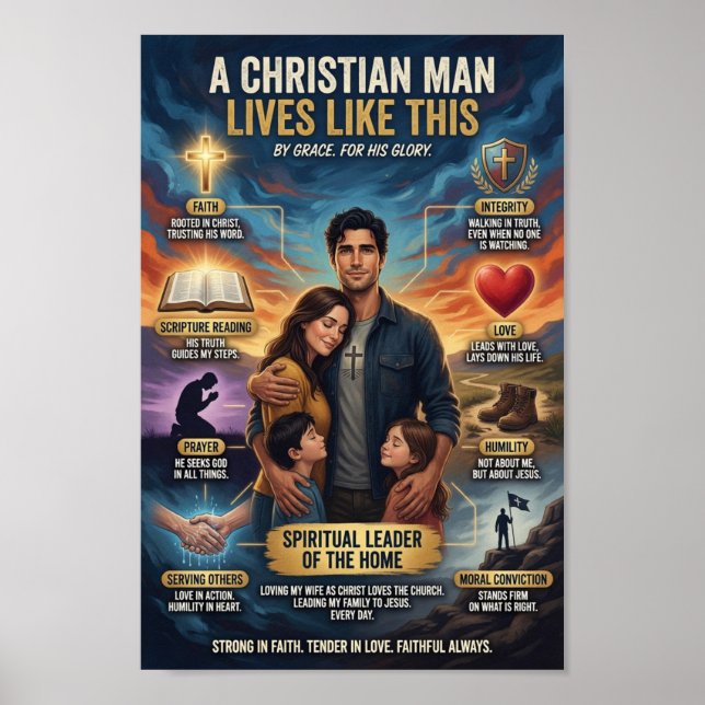 Poster Um Homem Cristão Vive Assim (Frente)