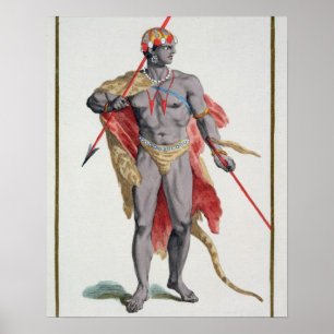 Poster Um homem do caribe, 1780 (gravura colorida