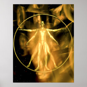 Poster Um homem dourado de Vetruvian