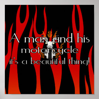 Pôster Um homem e sua moto