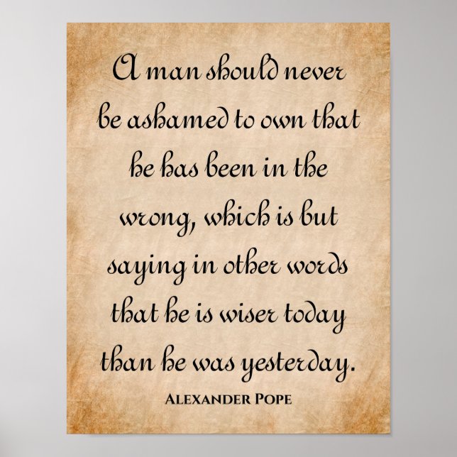 Poster Um Homem Nunca Deveria... Citação Inspirativa (Frente)