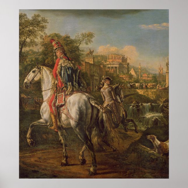 Pôster Um Hussar em cavalo, 1773 (Frente)