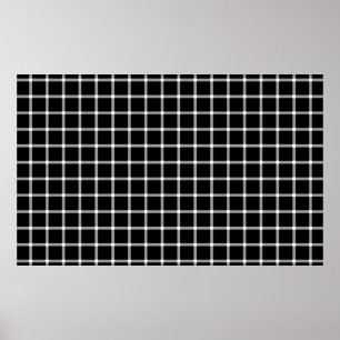 Poster Um illus óptico cintilando da grade preto e branc