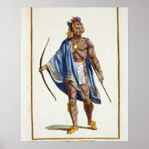 Pôster Um indiano nobre da nação de Ottawa, 1780 (colou