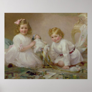 Pôster Um irmão e uma irmã que jogam, 1915