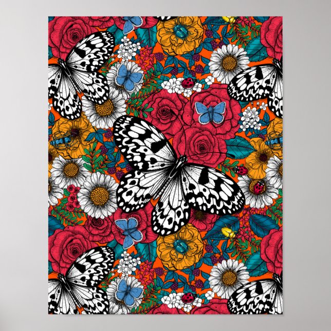 Poster Um jardim colorido (Frente)