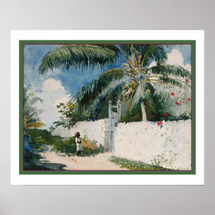 Poster "Um jardim em Nassau" 1885 por Winslow Homer