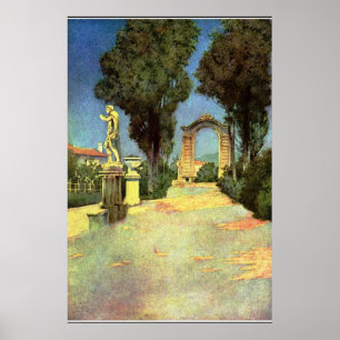 Pôster Um jardim italiano por Maxfield Parrish