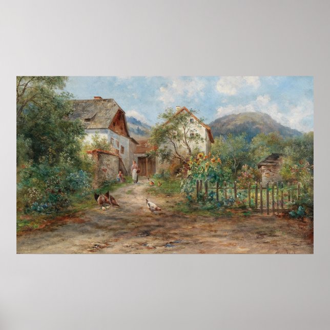 Poster Um Jardim Russo em Flor no Campo (Frente)