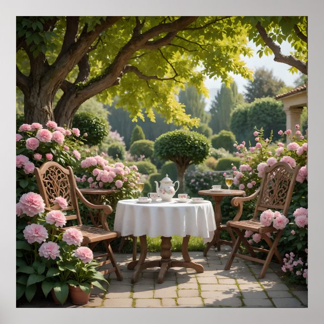 Poster Um jardim tranquilo durante o dia (Frente)