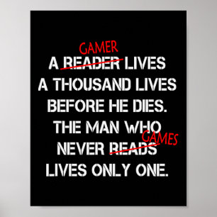 Poster Um Jogador Vive Mil Vive Um Jogo De Vídeo Engraçad