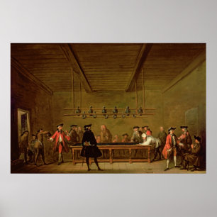 Pôster Um jogo dos bilhar, c.1720-26