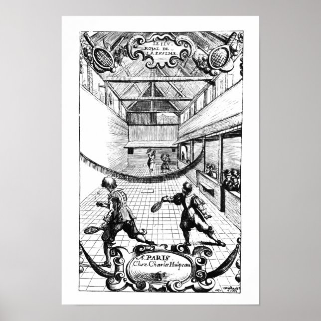 Pôster Um jogo real de Tênis no Jeu de Paume (Frente)