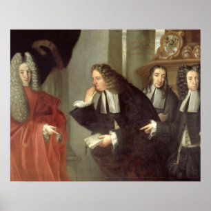 Pôster Um juiz e três advogados, escola Venetian (óleo