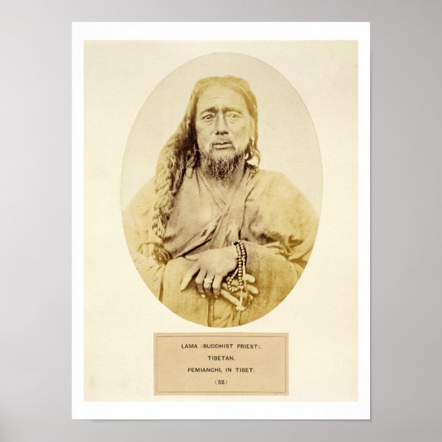 Poster Um Lama Tibetano em Pemianchi, Tibete, século XIX  (Frente)