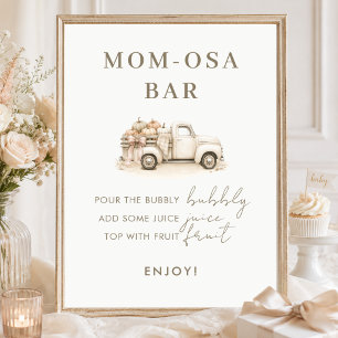 Poster Um Letreiro de Barra Momosa para Chás de Bebê com