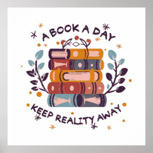 Poster Um livro por dia mantém a realidade longe