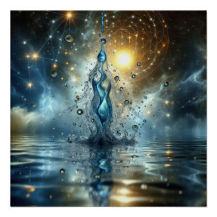 Pôster Um Lixo De Água Puro E Limpa Num Lago Azul