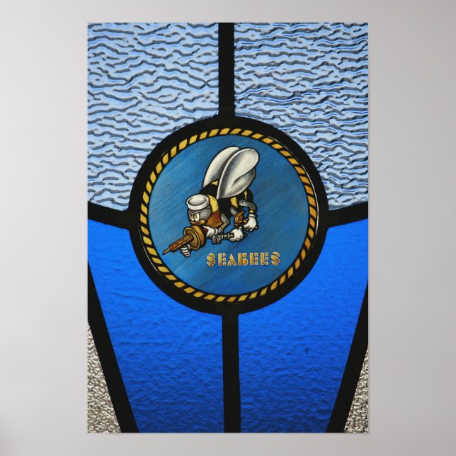 Pôster Um logotipo do solteiro Seabee (Frente)