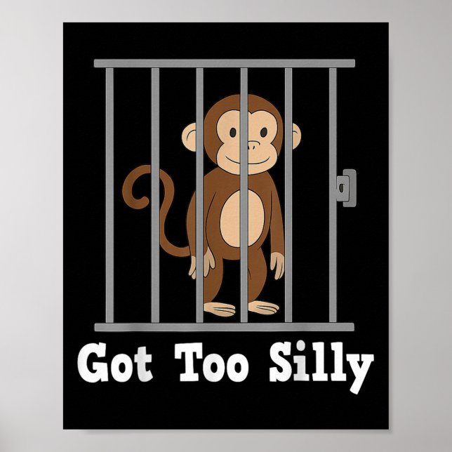 Poster Um Macaco Engraçado Tem Homens Humores Bobos Mulhe (Frente)