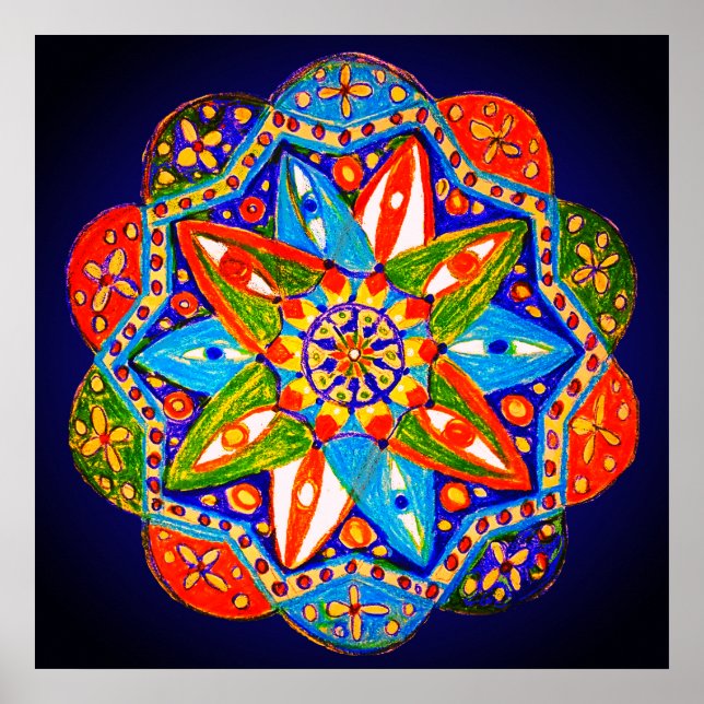 Poster Um mandala vibrante (Frente)