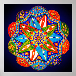 Poster Um mandala vibrante