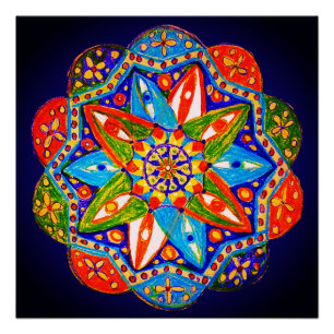 Pôster Um mandala vibrante
