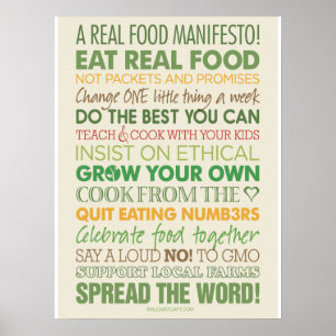 Pôster Um manifesto Comida real