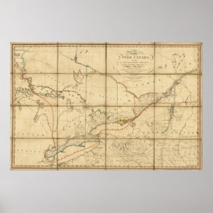 Poster Um mapa da província de Canadá superior