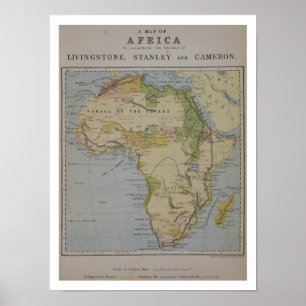 Pôster Um mapa de África para ilustrar os viagens de