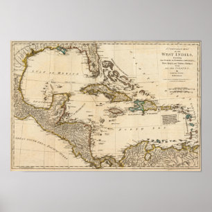 Pôster Um mapa de Compleat das Índias Ocidentais