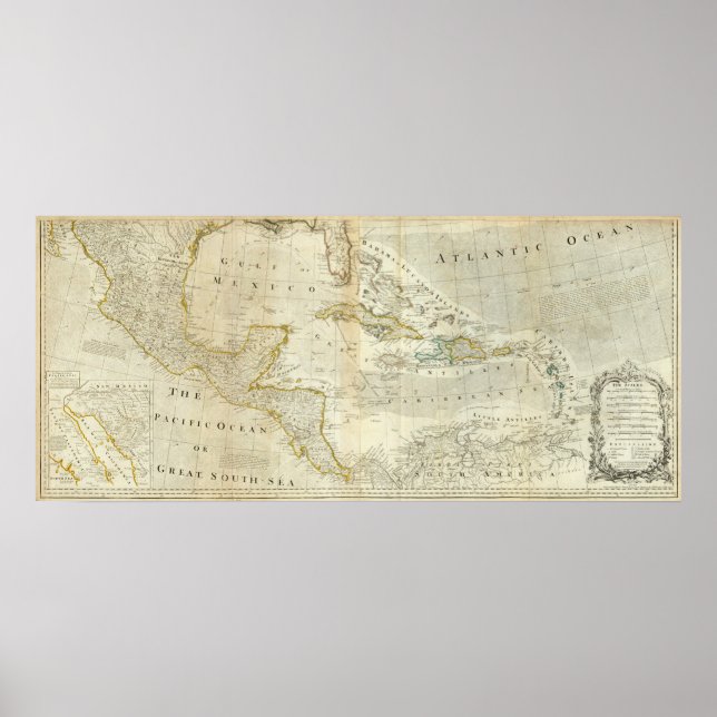 Pôster Um Mapa Exato Da Zona Sul Da América Do Norte (Frente)