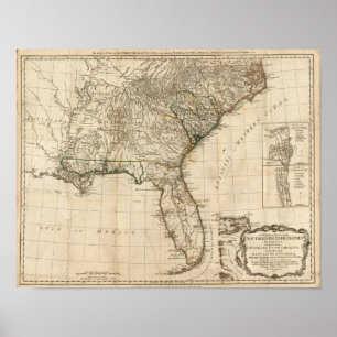 Pôster Um mapa geral das colônias britânicas do sul