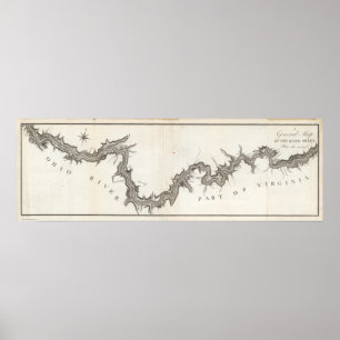 Pôster Um mapa geral do rio Ohio, chapeia o segundo