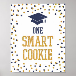 Poster Um Marinho Smart Cookie e um Sinal de Graduação Do