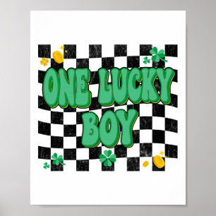 Poster Um Menino Sortudo Dia de São Patrício Trevo Irland