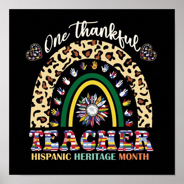 Poster Um Mês de Patrimônio Hispânico do Professor Agradá (Frente)