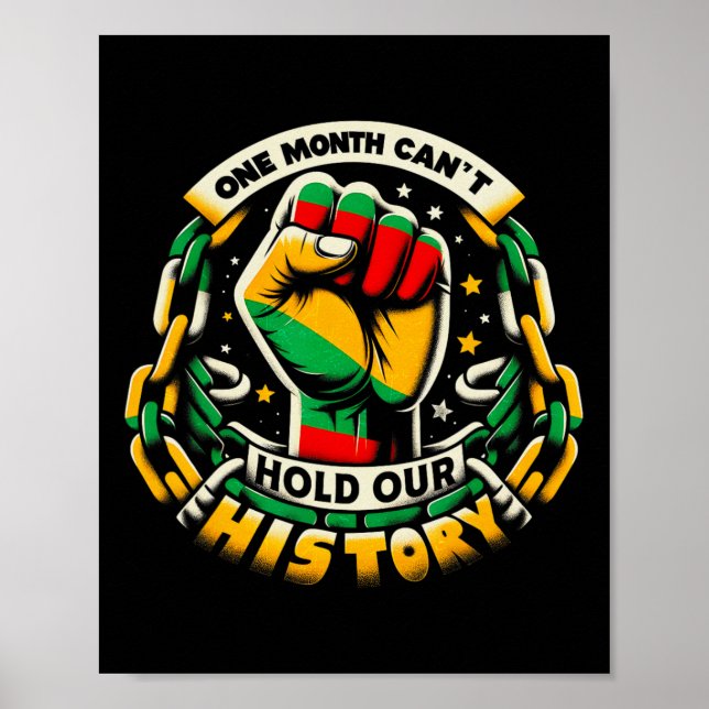 Poster Um Mês Não Pode Segurar Nossa História Mês da Hist (Frente)