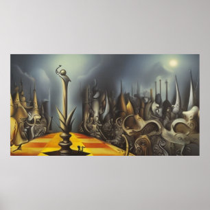 Poster Um moderno tabuleiro de abstrato surreal