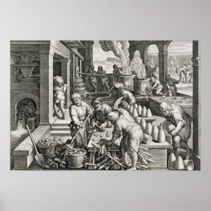 Pôster Um moinho de açúcar e a produção de açúcar