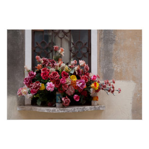 Pôster Um Monte Colorido De Rosas De Plástico