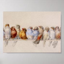 Poster Um monte de aves Hector Giacomelli 1880