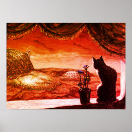 Poster Um Mundo Novo - Sci-Fi - Gato em Marte